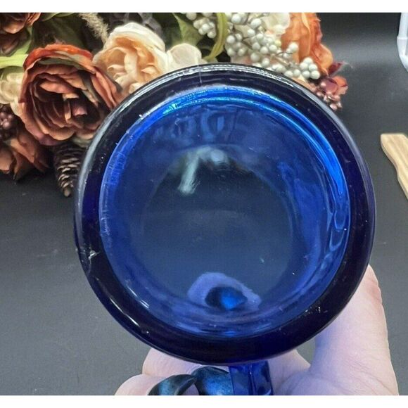 Cobalt Blue Shirley Temple Pitcher Hazel Atlas Depression Glass 1930s Vintage - Picture 4 of 8
